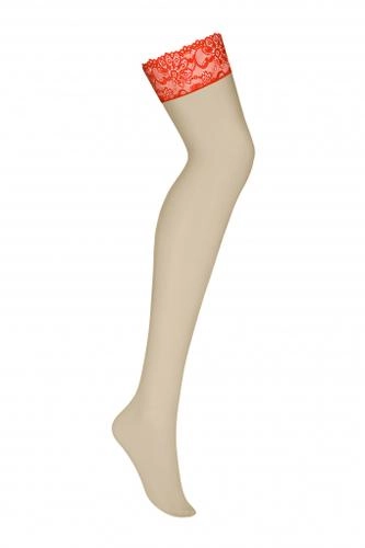 Obsessive 838-STO-3 L/XL pantyhose/stockings Beige Red