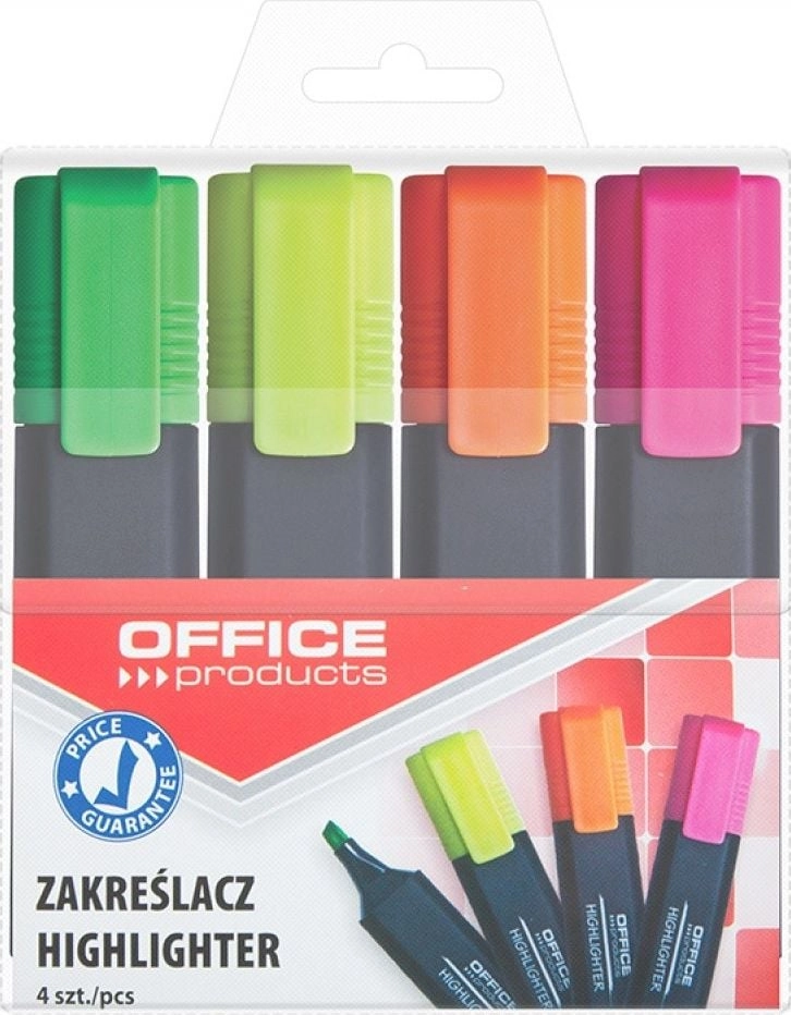 Office products highlighter set 4 pcs