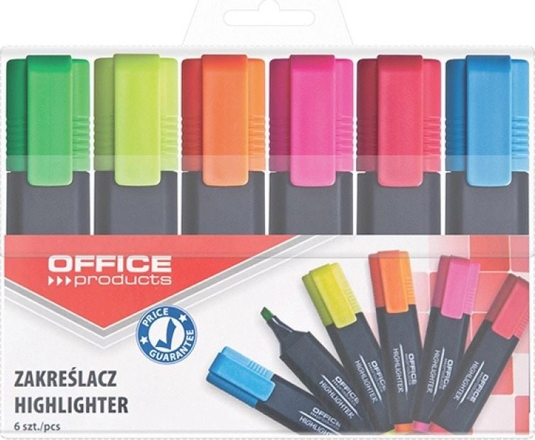 Office products highlighter set 6 pcs
