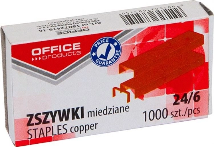 Office Products Zszywki 24/6 miedziane 1000