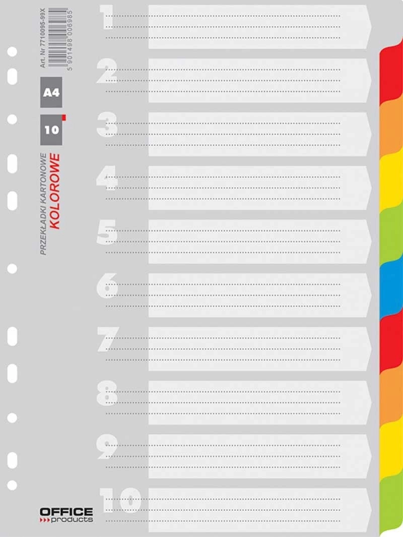 Office Products Cardboard dividers a4 227x297