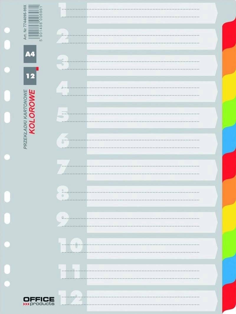 Office Products Przekładki kartonowe A4 12