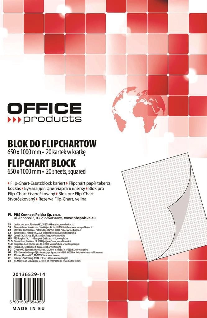 Office Products Blok do flipchartów kratka