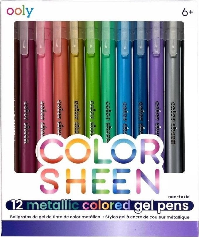 Długopisy żelowe metaliczne Color Sheen 12szt