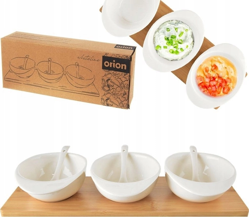 Orion White porcelain snack bowls with