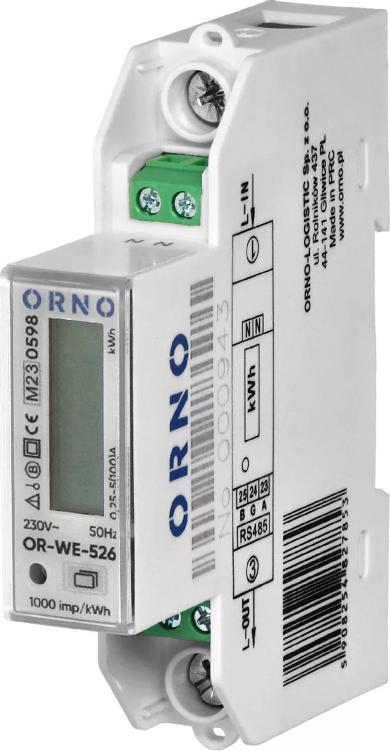 Orno 1-phase electricity meter 100A multi-tariff