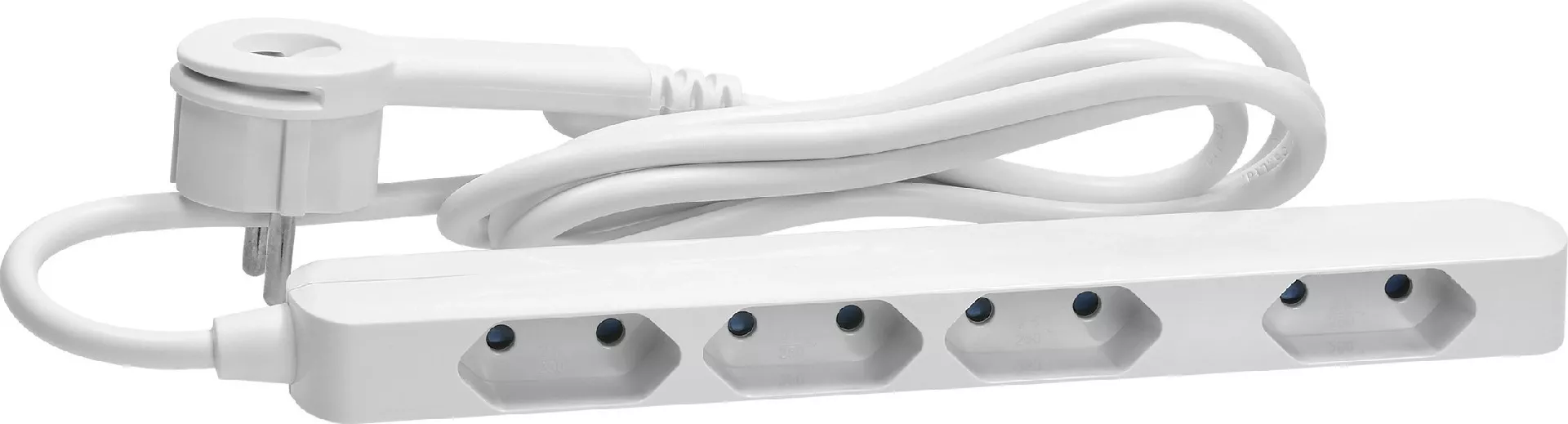 Extension cable 4 sockets 2P/II flat