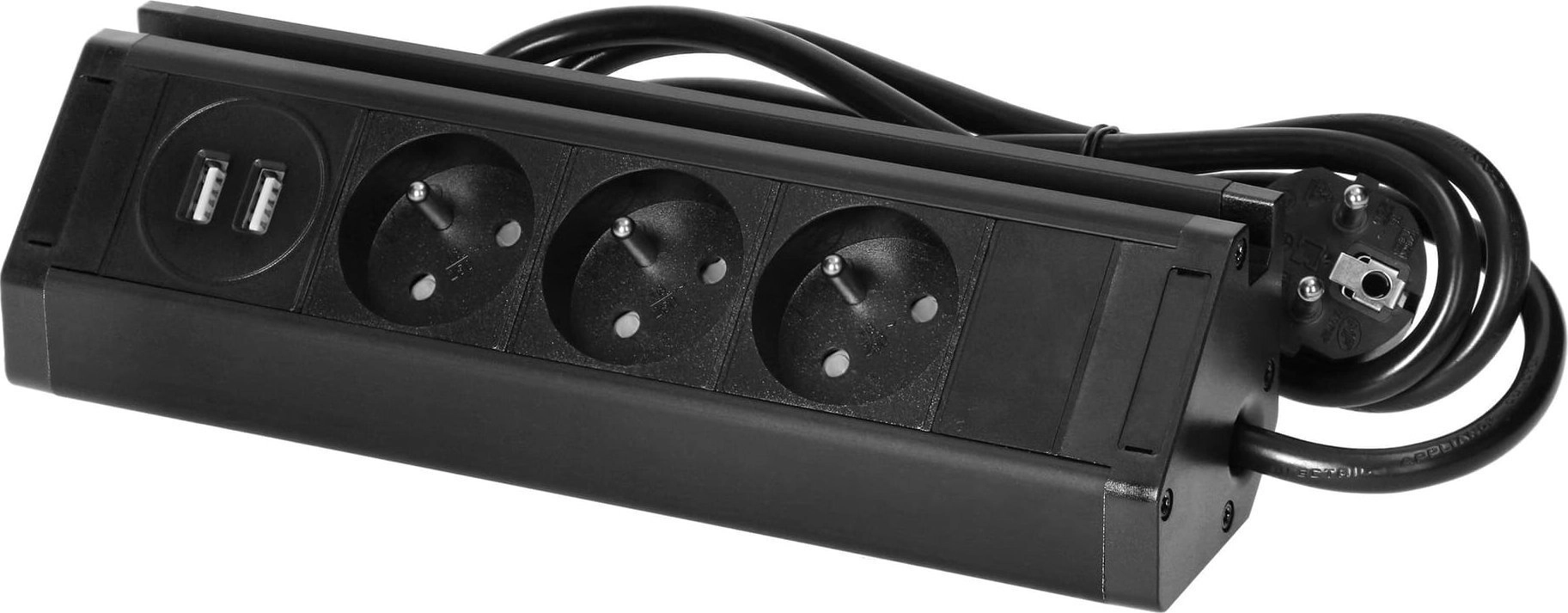 Orno Triple furniture socket with phone