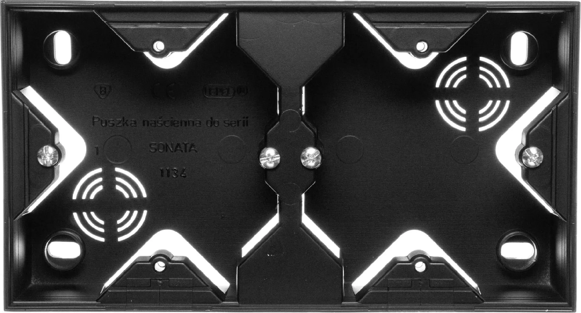 Ospel SONATA Double surface-mounted box black
