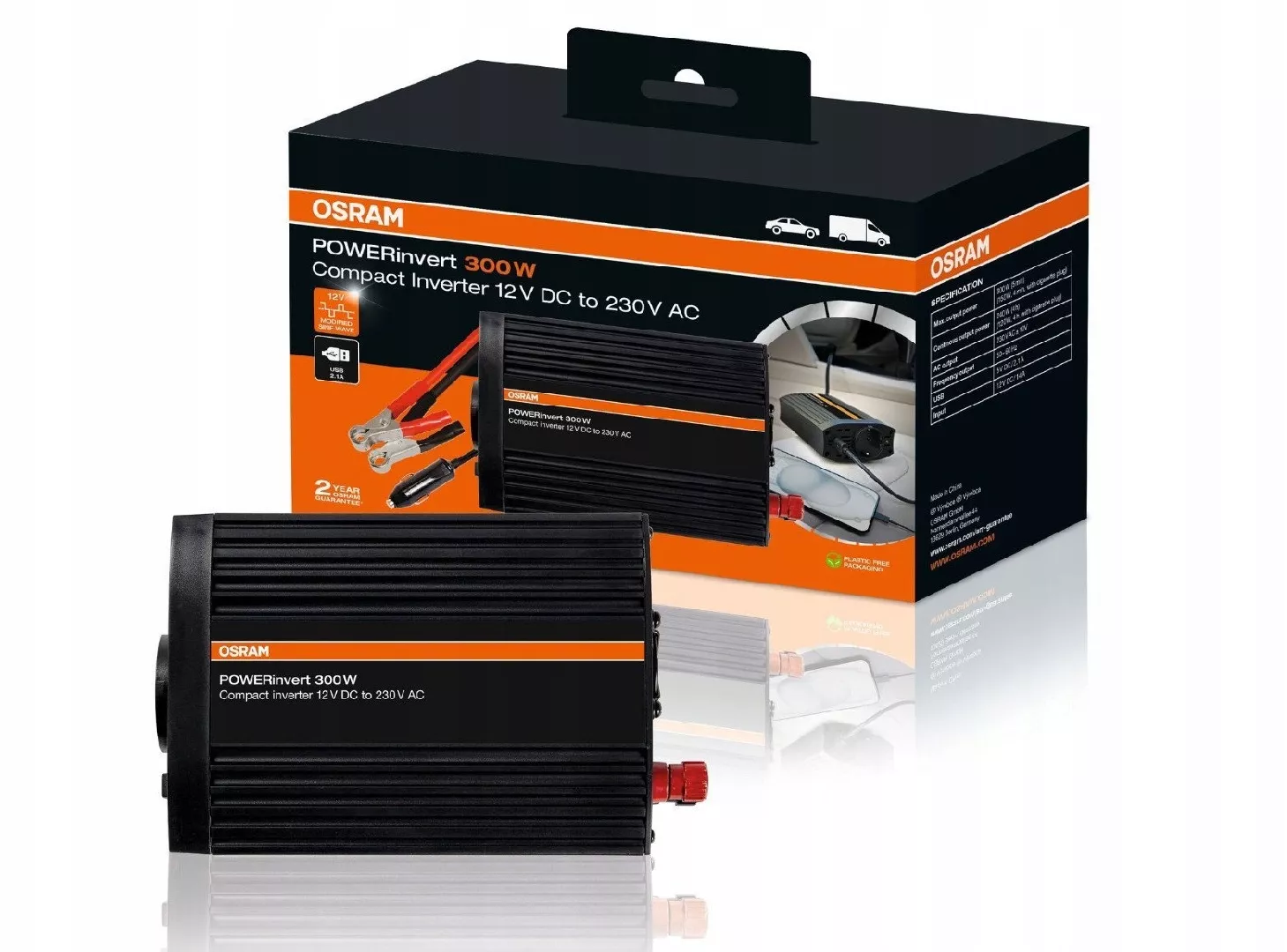 Osram Powerinvert 300W DC/AC Inverter 12V