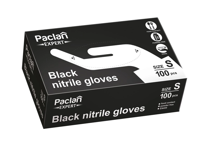 EXP NITRILE GLOVES BLACK 100PCS BOXS