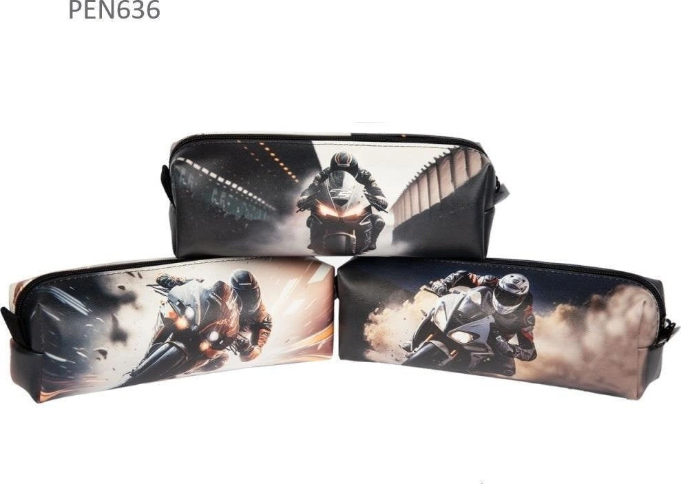 Single-compartment pencil case MIX motorcycles 5901691944695