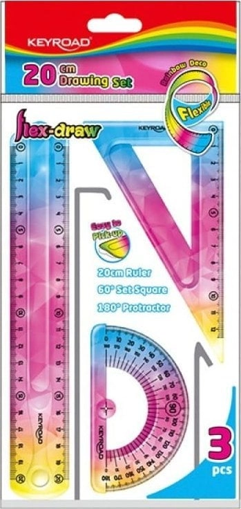 Rainbow Deco geometric set 3 pieces