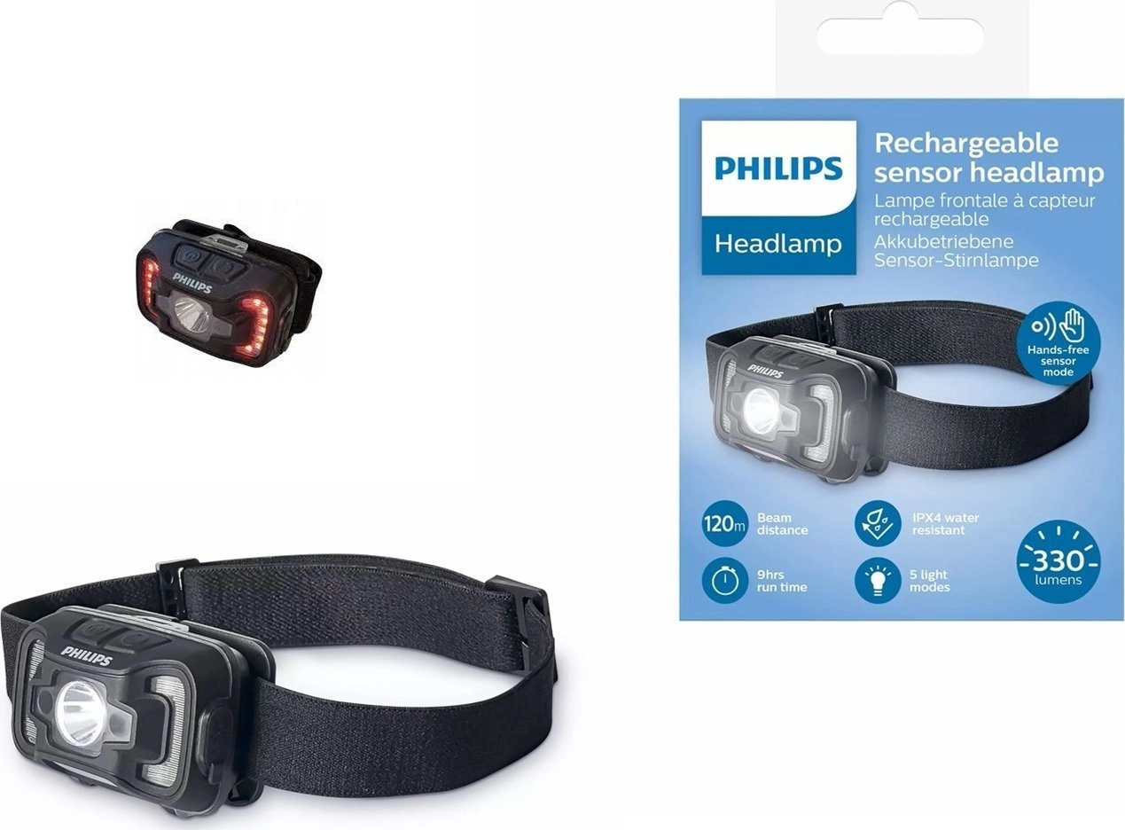 Philips Rechargeable Sensor Headlamp black -