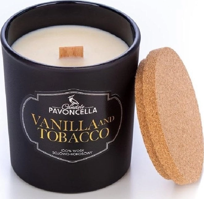 Vanilla and Tabacco soy candle black