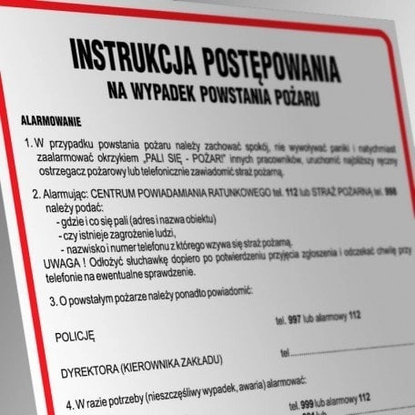 PROCERA TDC sign  Instructions on what