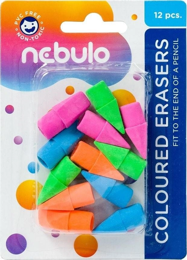 Colored erasers  12 pcs. NEBULO 438485