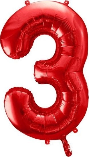 Foil balloon 3 red 86cm 12171913