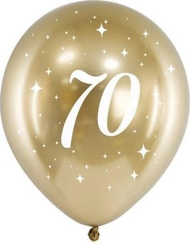PartyDeco Glossy Balloons 70`s 30cm gold