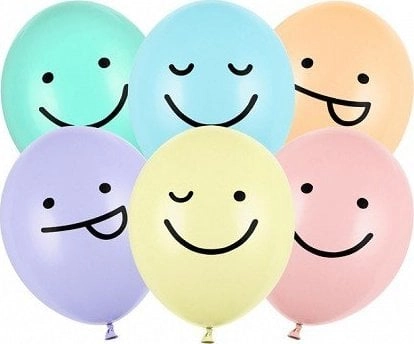Pastel Smiley Balloons MIX 30cm 50pcs