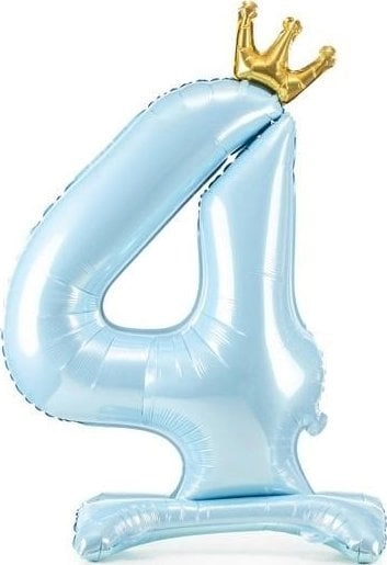 Standing balloon number 4 84 blue