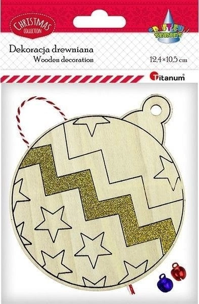 Wooden bauble pendant 104x126mm 5903714551668