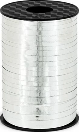 Silver plastic ribbon 5mmx225m 511343 5902230748972