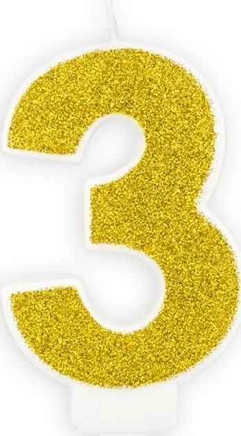 Party Deco Number candle with glitter