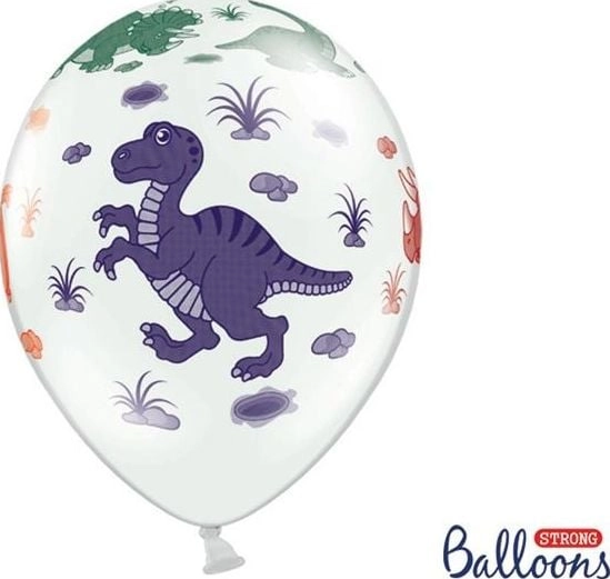 Dinosaurs Balloons Pastel Pure White 30cm