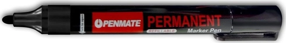 Permanent marker round black (12 pcs)