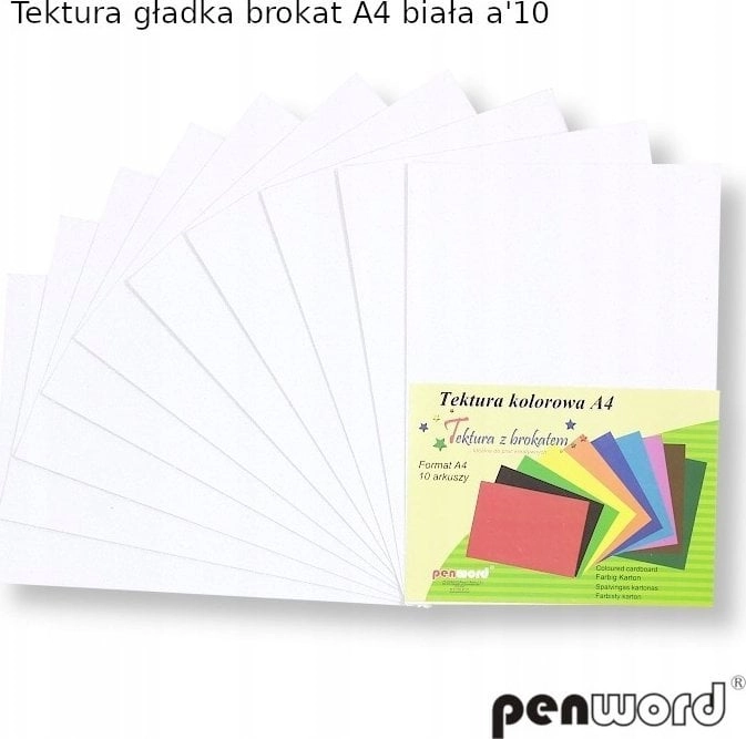 Penword SMOOTH CARDBOARD GLITTER A4 WHITE