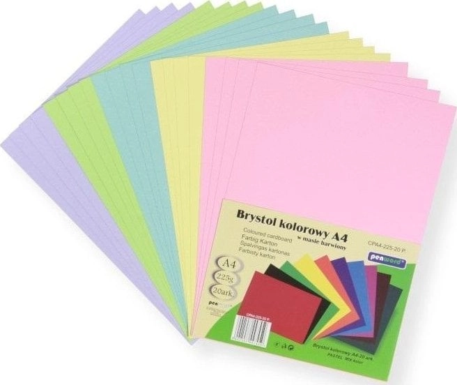 A4 colored cardboard mix pastel 20