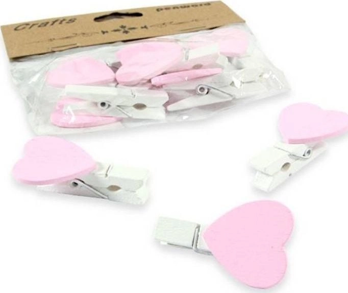 Wooden clips with a heart  10