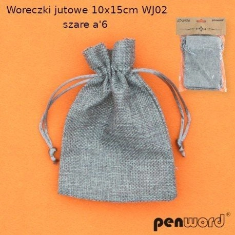 Penword JUTE BAGS 10x15cm WJ-02 GRAY