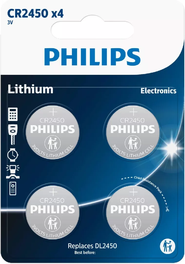 Philips Minicelle CR2450 4-blister CR2450P4-00B 4895229125445