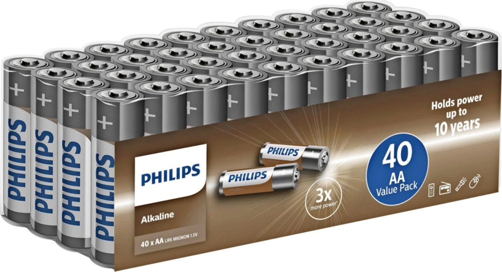 Philips Alkaline AA battery 40-foil pack-LR6A40F