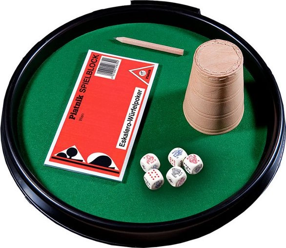 Piatnik PIATNIK POKER DICE TRAY  LEATHER