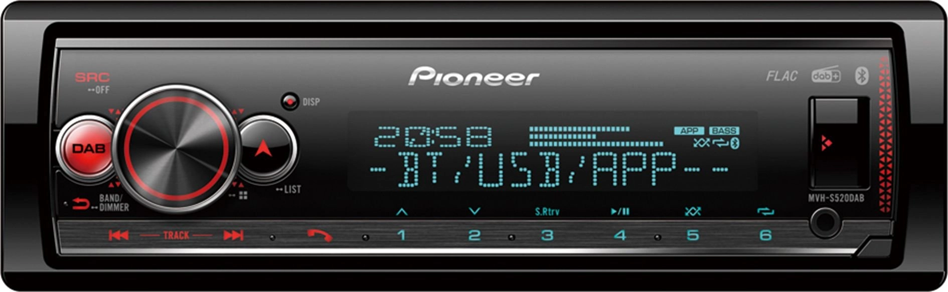 Pioneer MVH-S520DAB car media receiver Black