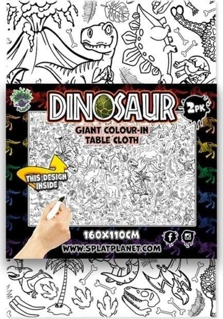 Paintable tablecloth Dinosaurs 2 pcs 5060639146703