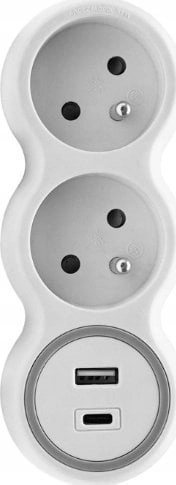 Plastrol Two-way network splitter + USB-A