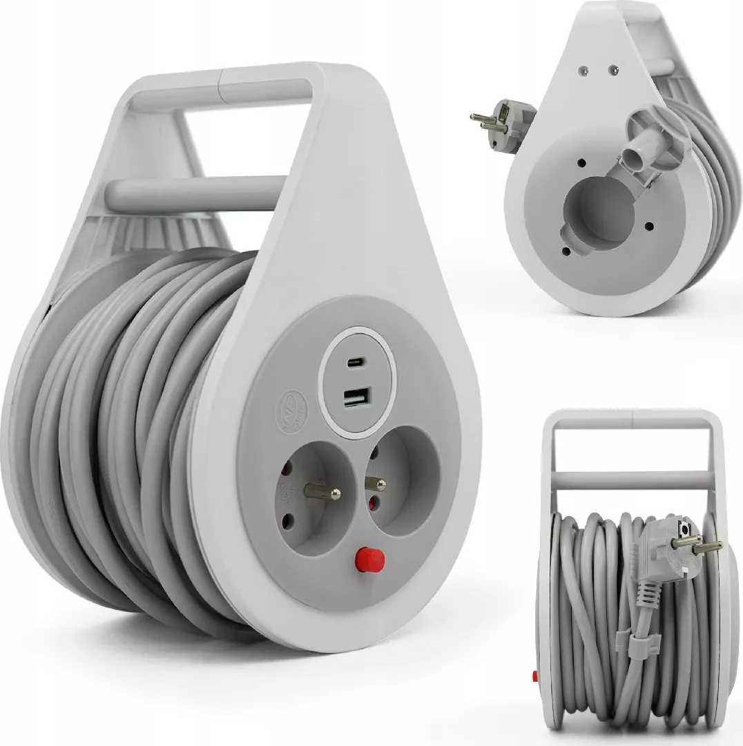 Plastrol Retractable extension cable 10m 3x1mm2