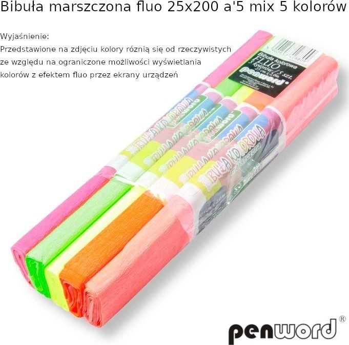 Polsirhurt Fluo mix crepe paper 5