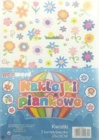 Foam flower stickers 20x30cm 5 pcs