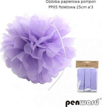 Polsirhurt Paper pompom purple 25cm pp05
