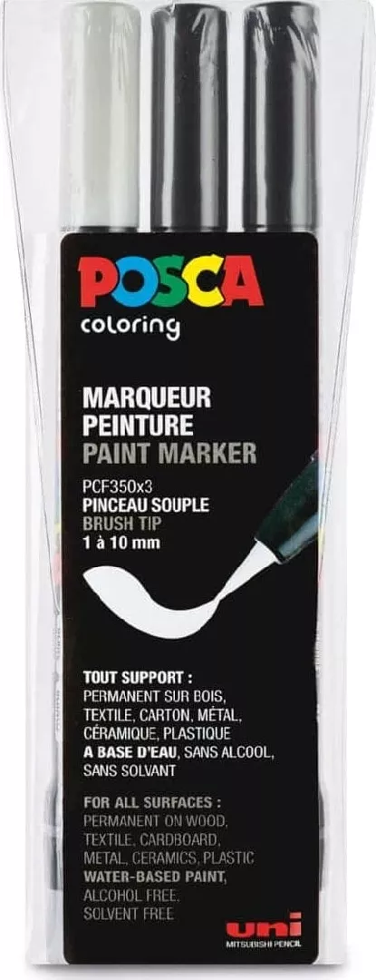 POSCA brush marker set PCF-350  three