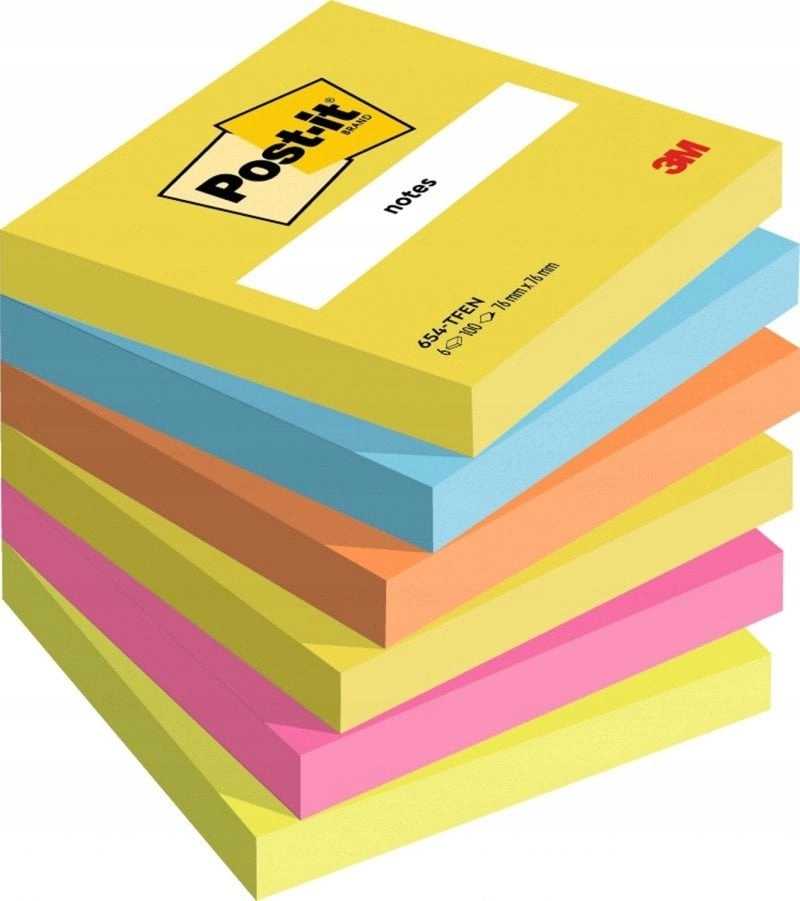 Post-it® self-adhesive notes  ENERGETIC  76x76mm  6x100