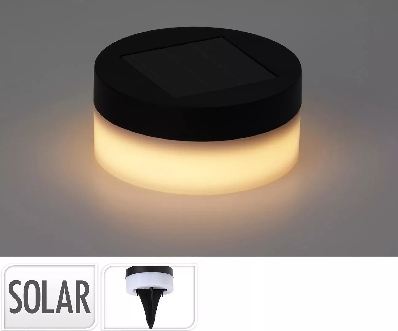 Solar garden lamp stuck into the