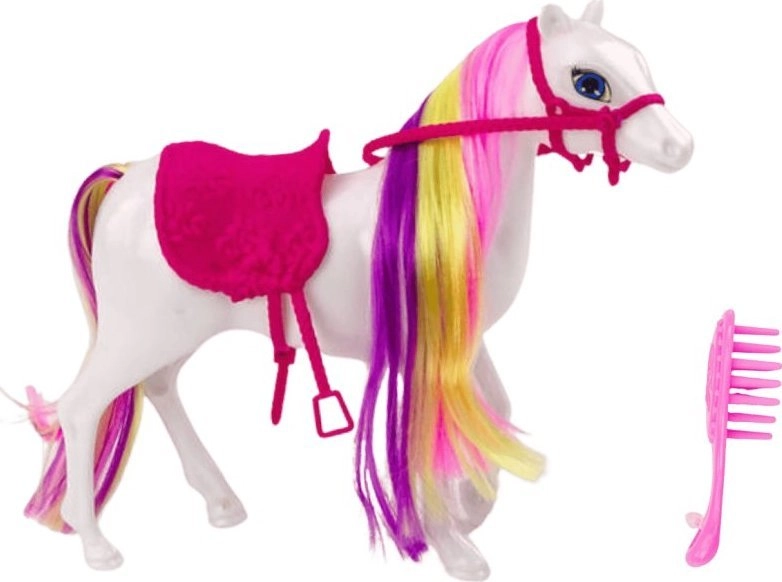 Horse with a rainbow mane and