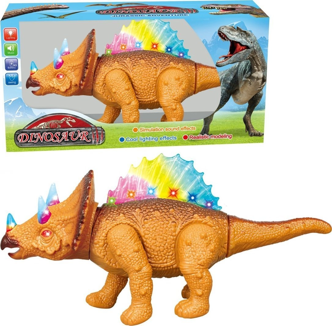 A battery-powered walking dinosaur with a