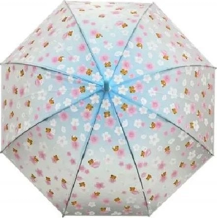 Semi-transparent umbrella with flowers  teddy bears
